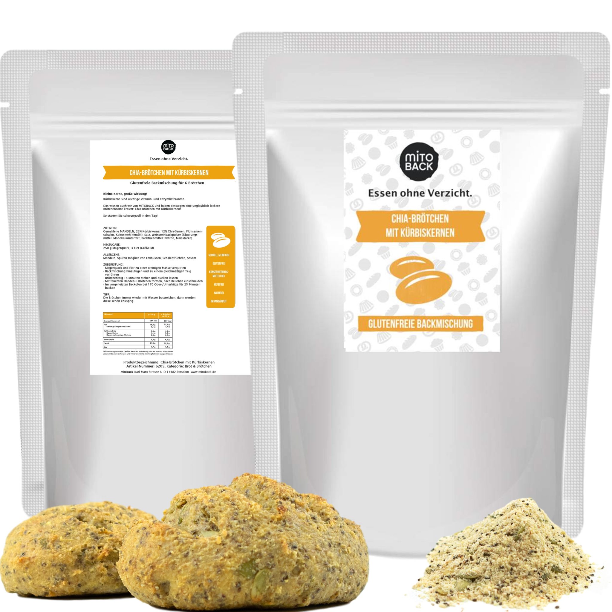 Chia-Brötchen mit Kürbiskernen – Bild 2
