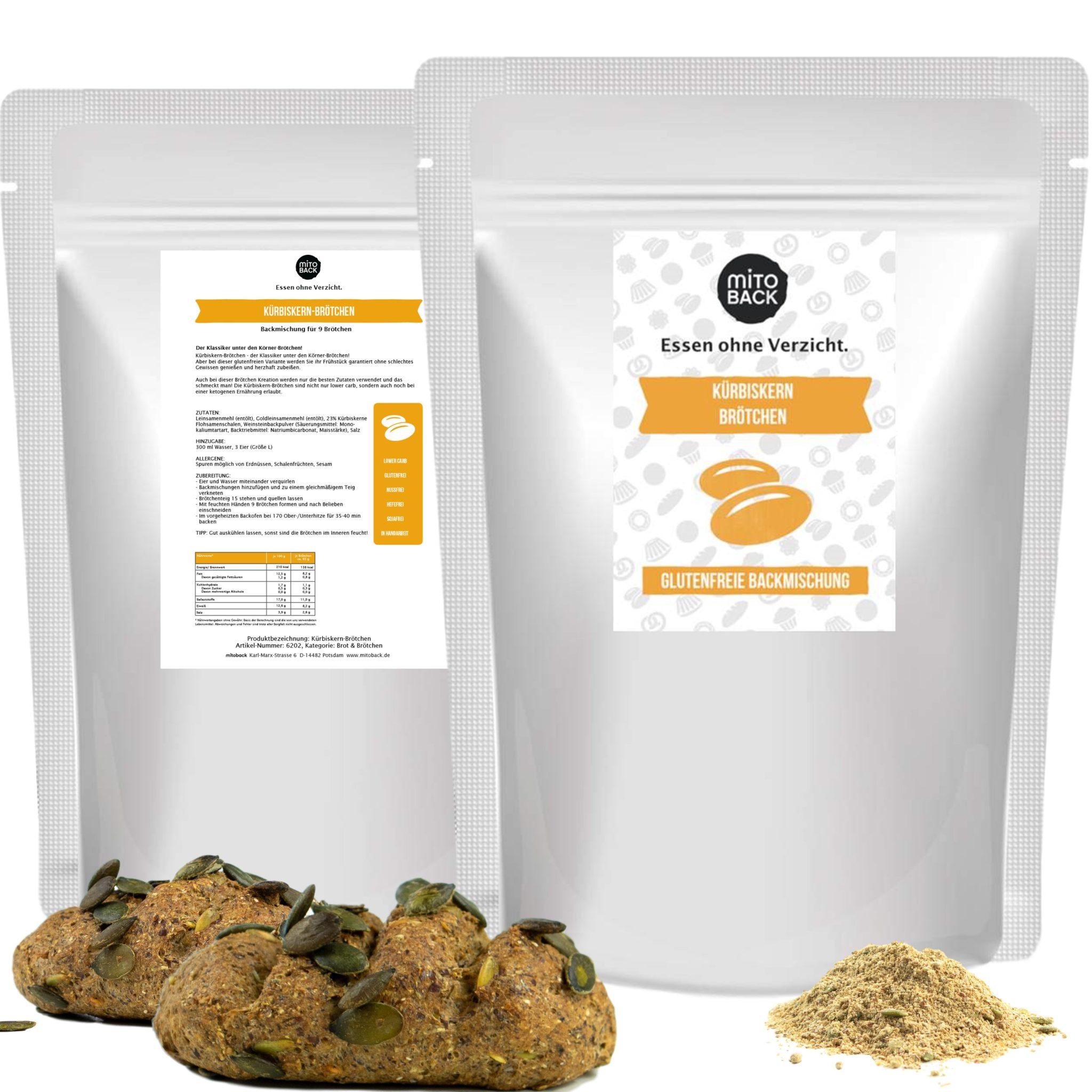 Kürbiskern-Brötchen – Bild 3
