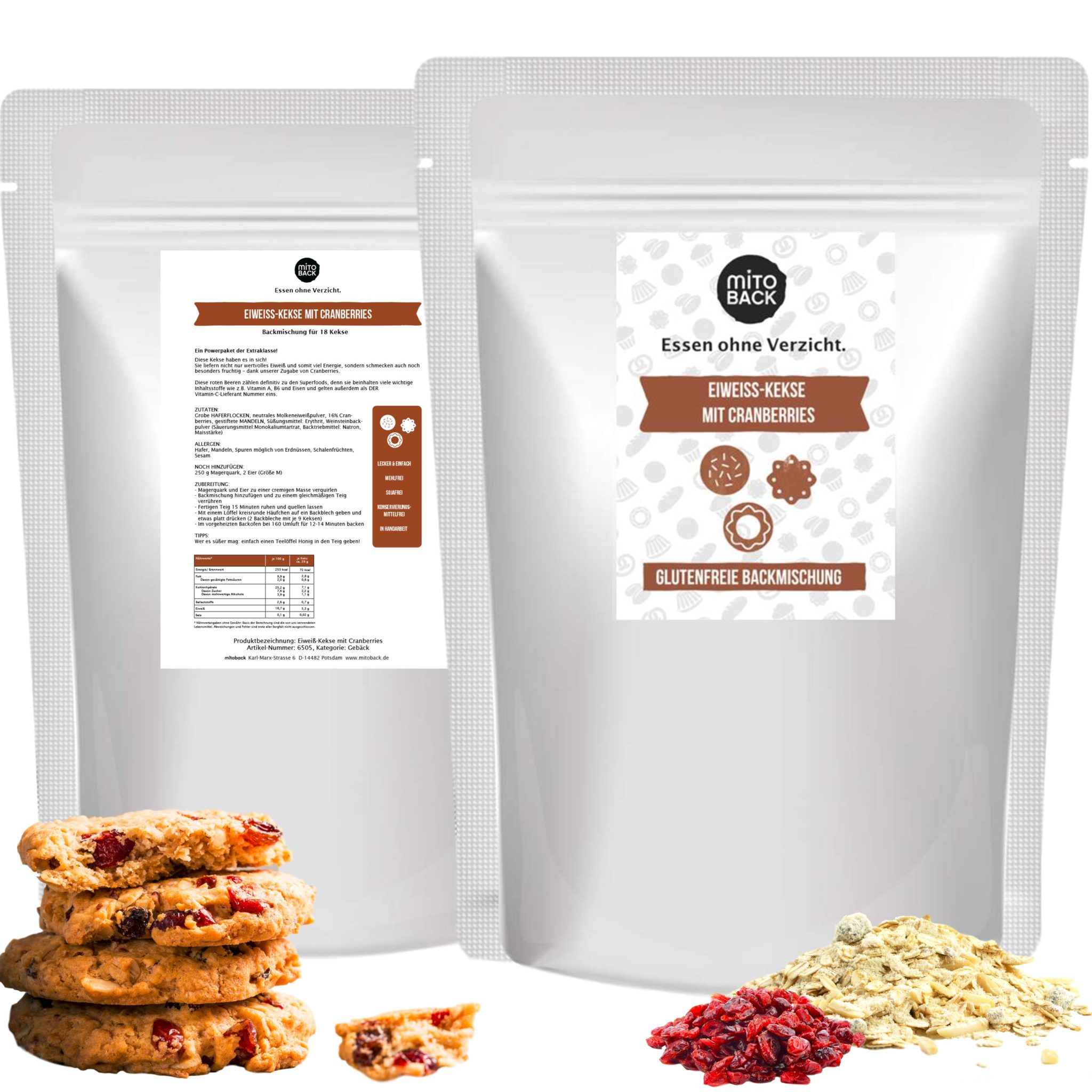 Eiweiß-Kekse mit Cranberries – Bild 3