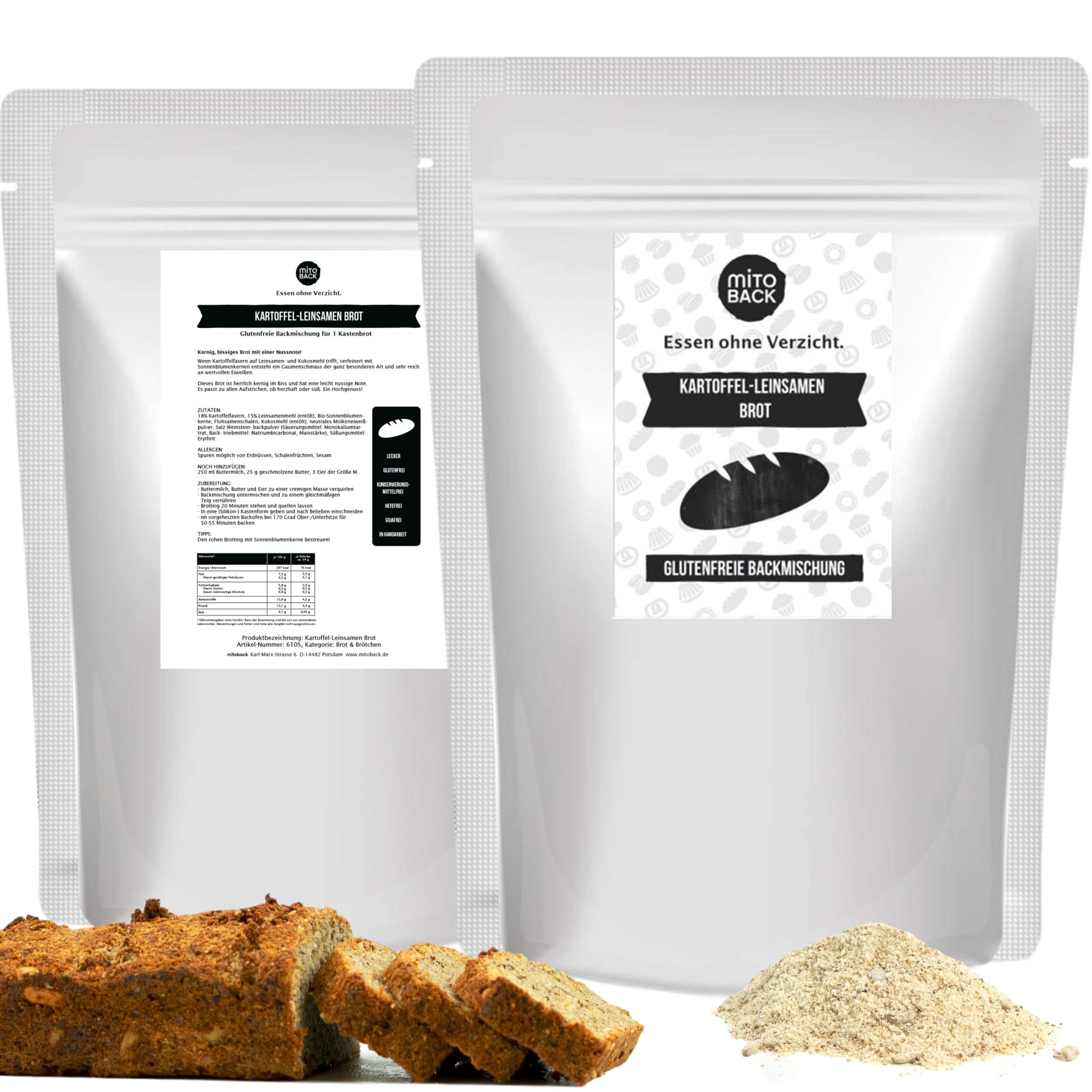 Kartoffel-Leinsamen Brot – Bild 4