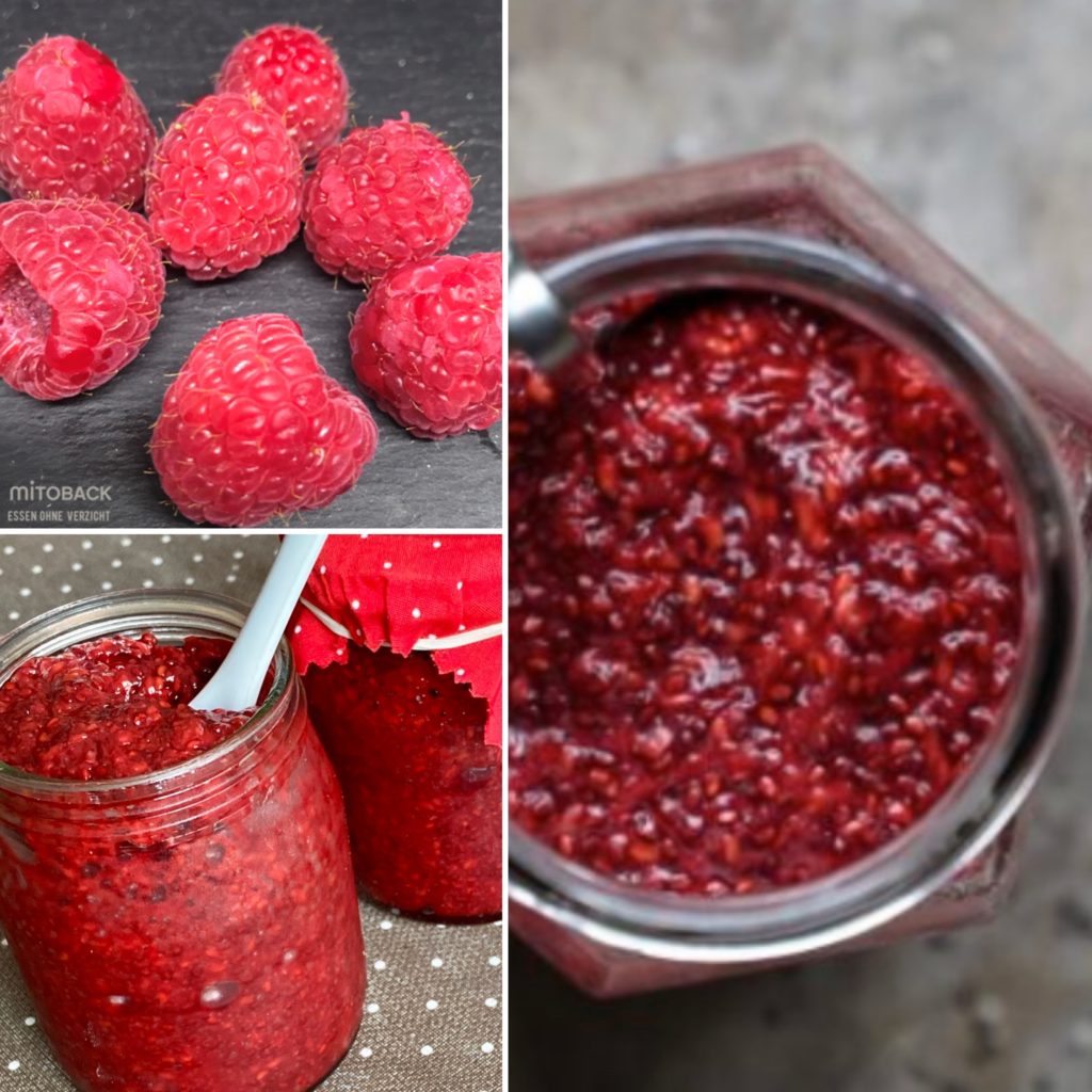 Himbeermarmelade mit Chia-Samen ohne Kochen - MITOBACK
